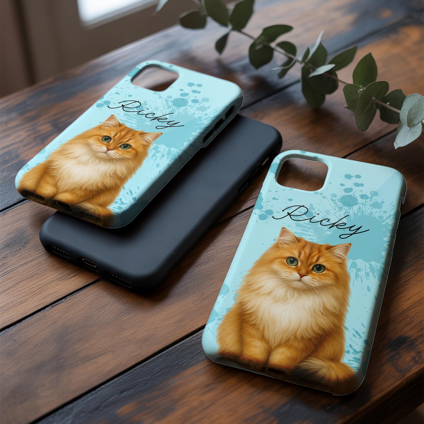 Custom Pet Cat Cartoon Phone Case – Personalized Gift for Cat Owners – Dog Lover, Cat Lover Case THUC99M15