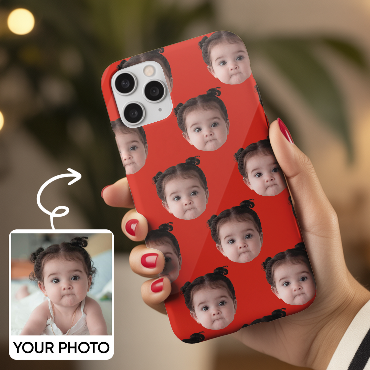 Custom Photo Baby Case – Personalized Baby Face Pattern Phone Cover, Unique Gift for Moms, Dads, and Grandparents THUC9916