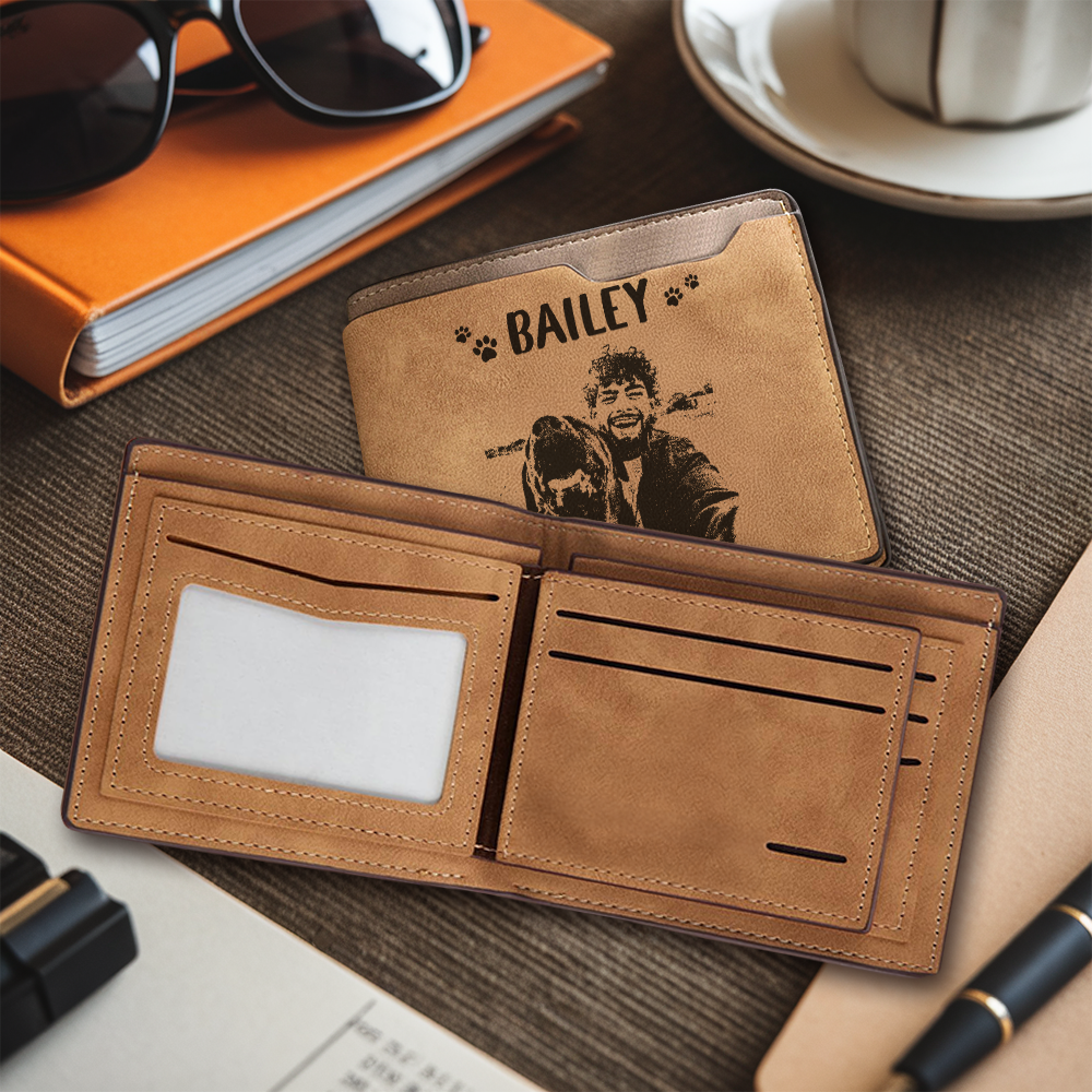 Personalized Dog Memorial Gift Photo Wallet, Pet Cat Owners Dog Mom, Dog Keepsake Present TNW028
