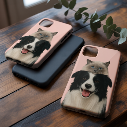Custom Pet Cat Phone Case – Personalized Cat Portrait – Gift for Cat Lovers THUC99M01