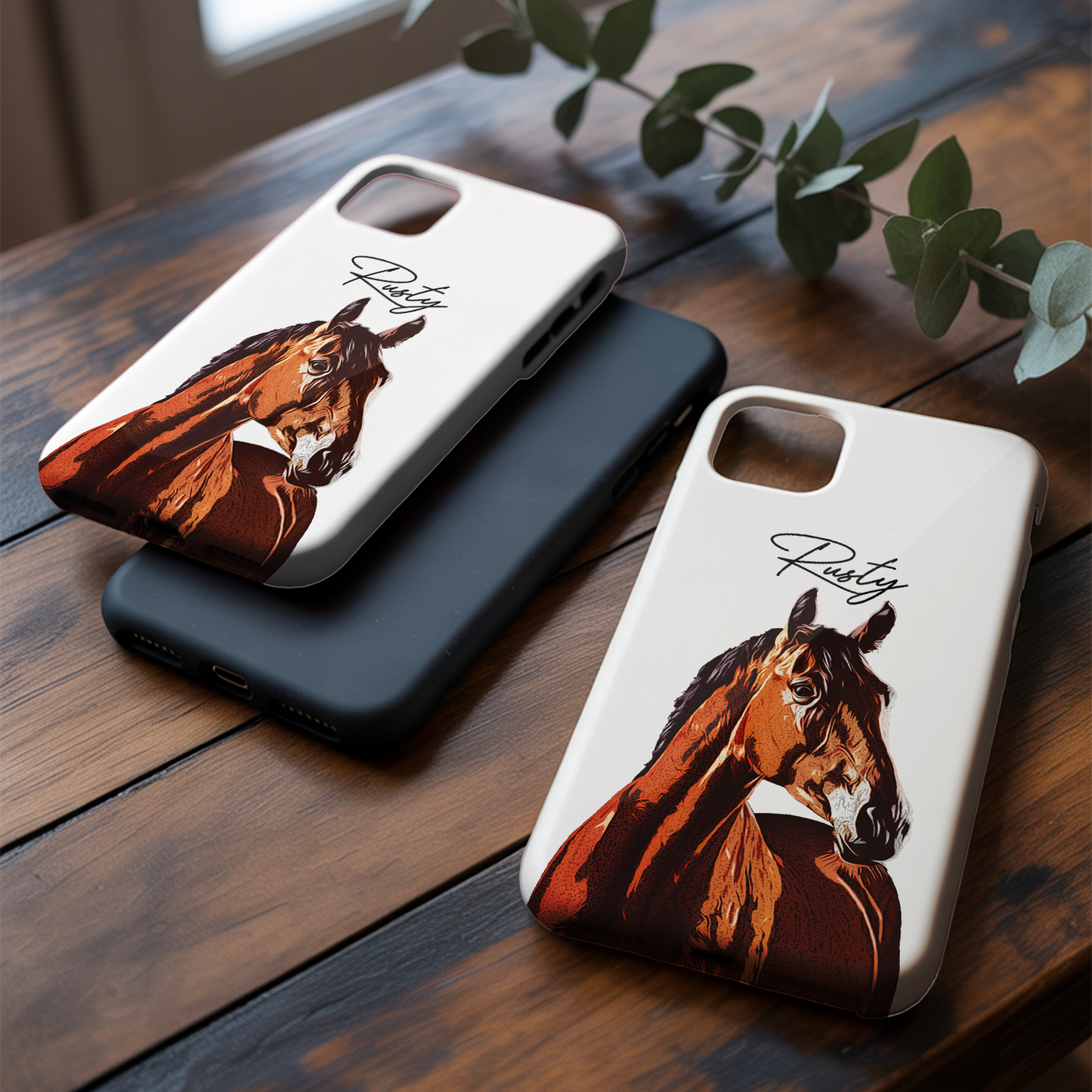 Custom Pet Photo Phone Case, Custom Horse Face Phone Case, Gift for Horse Lover, Pet Memorial, Animal Lovers TNGP013