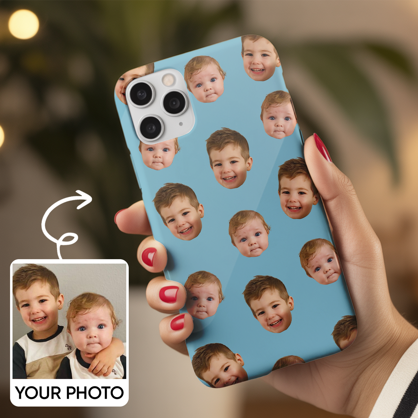 Custom Photo Baby Face Phone Cover – Cute and Funny Baby Pattern, Personalized Case for Family and Friends THUC9918