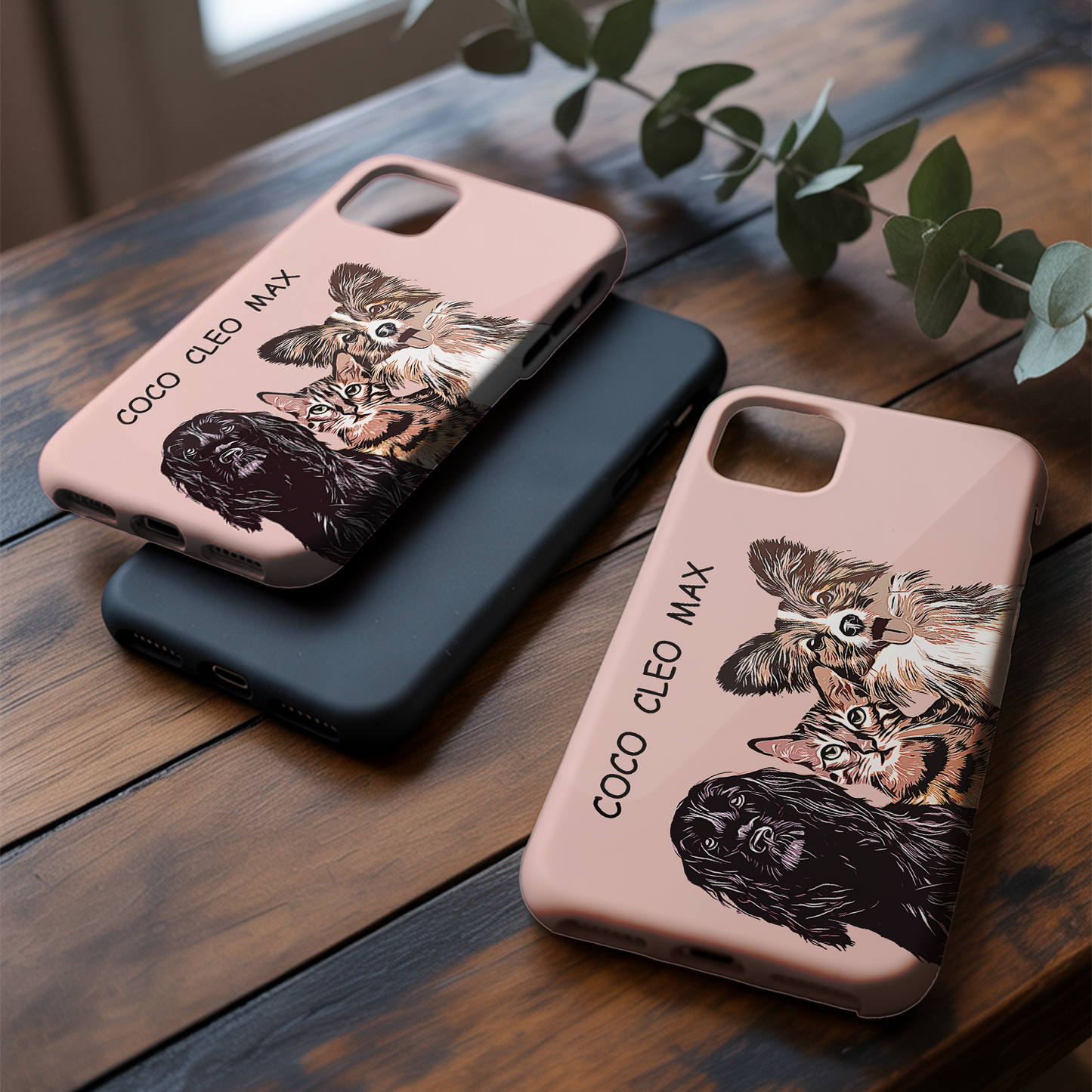 Custom Pet Photo Phone Case, Custom Cat Dog Face Phone Case, Gift for Cat Lover, Pet Memorial, Animal Lovers TNGP005