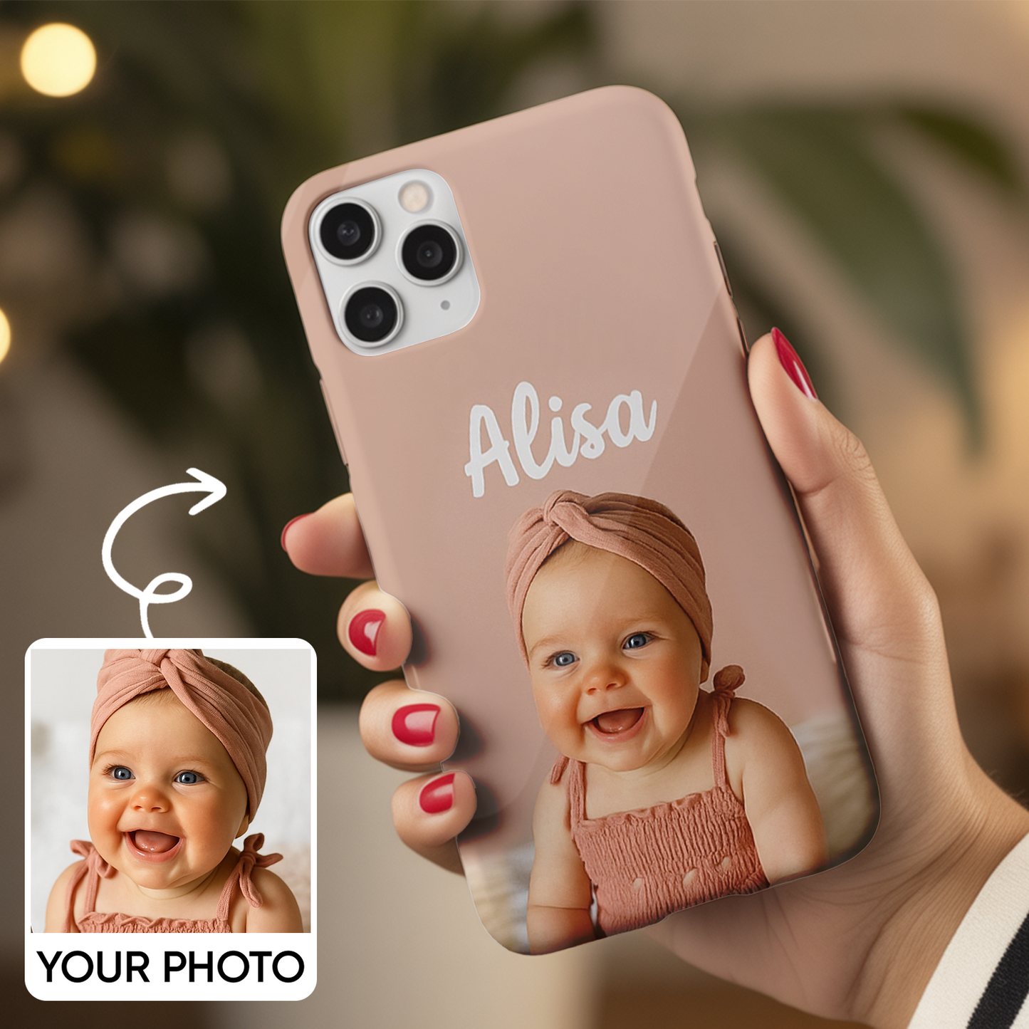 Custom Photo Baby Face Phone Cover – Cute and Funny Baby Pattern, Personalized Case for Family and Friends THUC9919