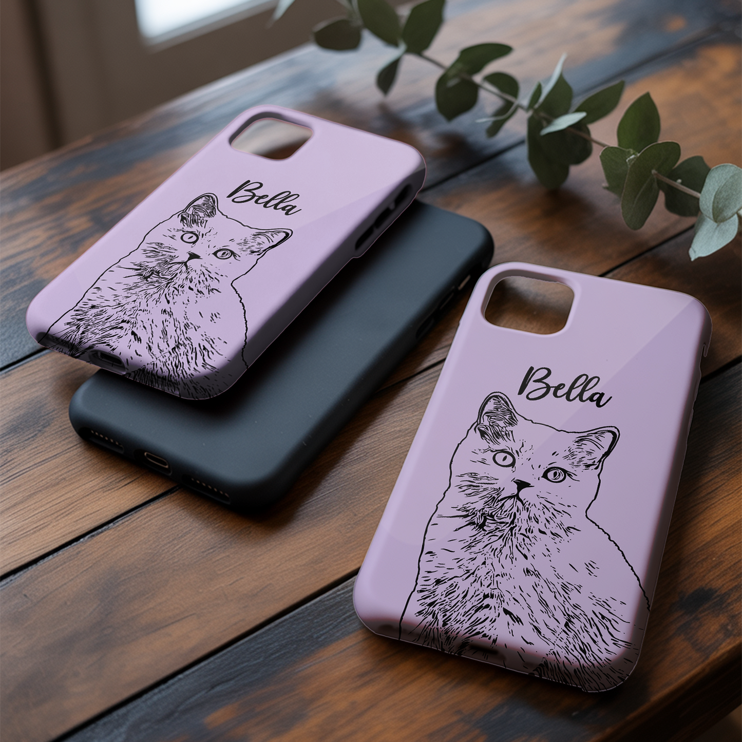 Custom Pet Photo Phone Case, Custom Cat Face Phone Case, Gift for Cat Lover, Pet Memorial, Animal Lovers TNGP019