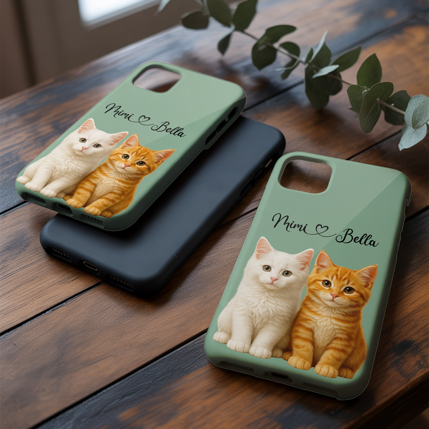 Custom Pet Cat Phone Case – Custom Cat Face on Phone – Unique Cat Lover, Dog Lover Gift THUC99M02