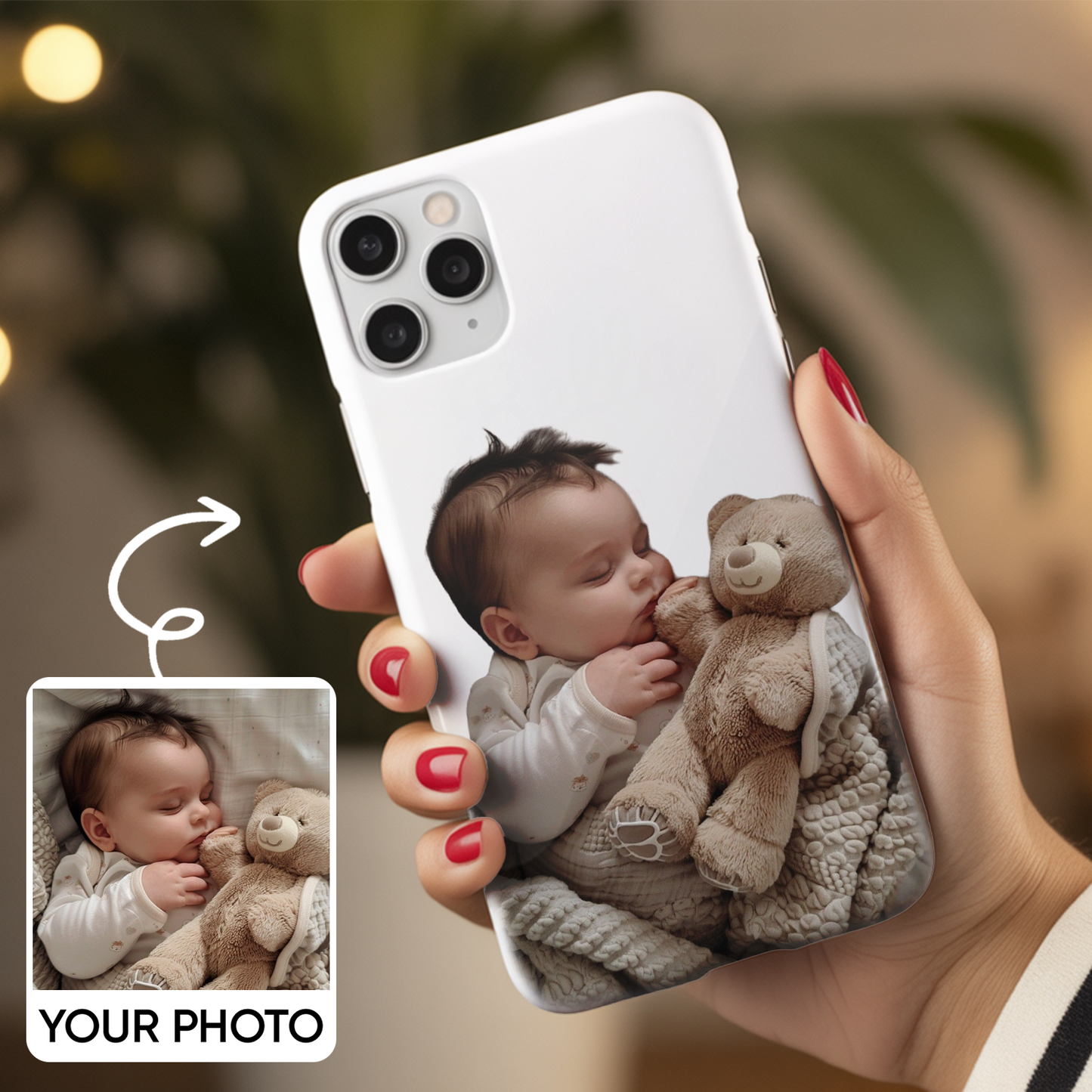 Custom Baby Photo Phone Case – Baby Face Design, Personalized Phone Cover for Parents, Grandparents & Baby Showers THUC9911