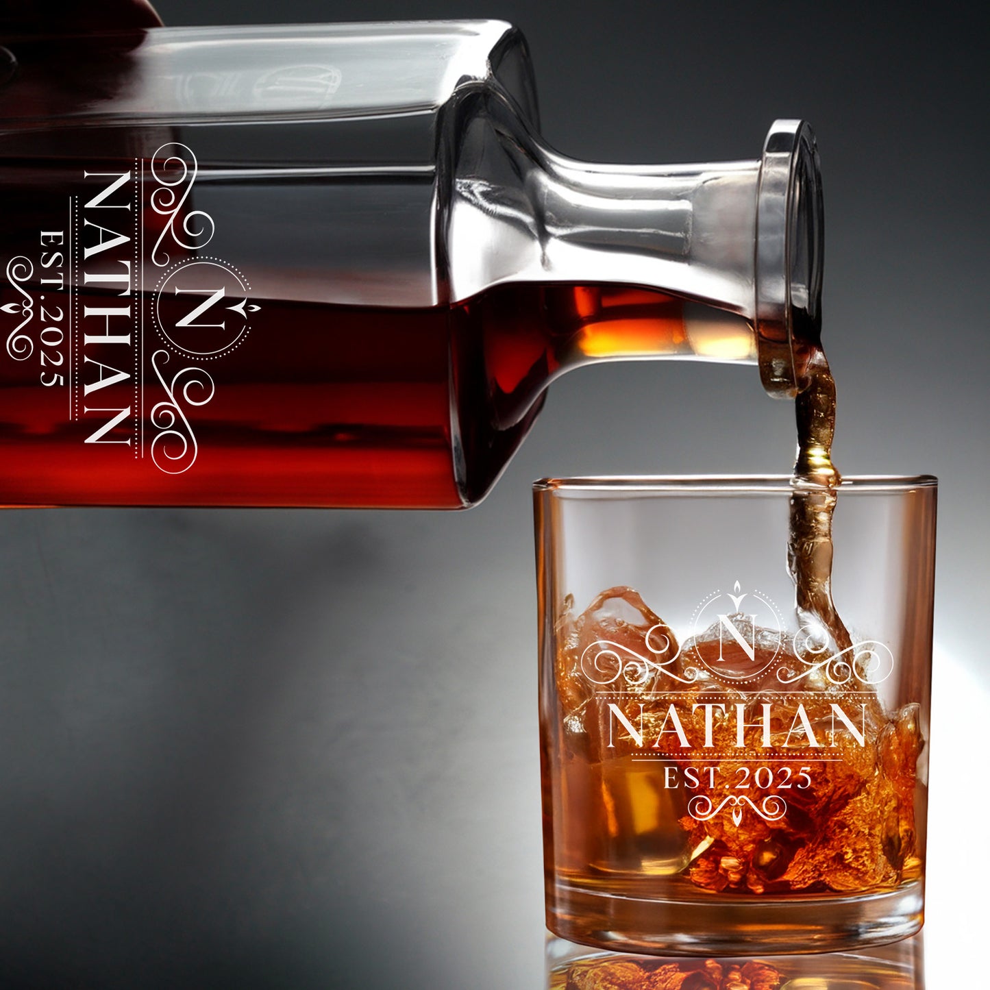 Personalized Wedding Decanter With Whiskey Glasses Engraved, Gift For Groomsmen, Wedding Gift TND077