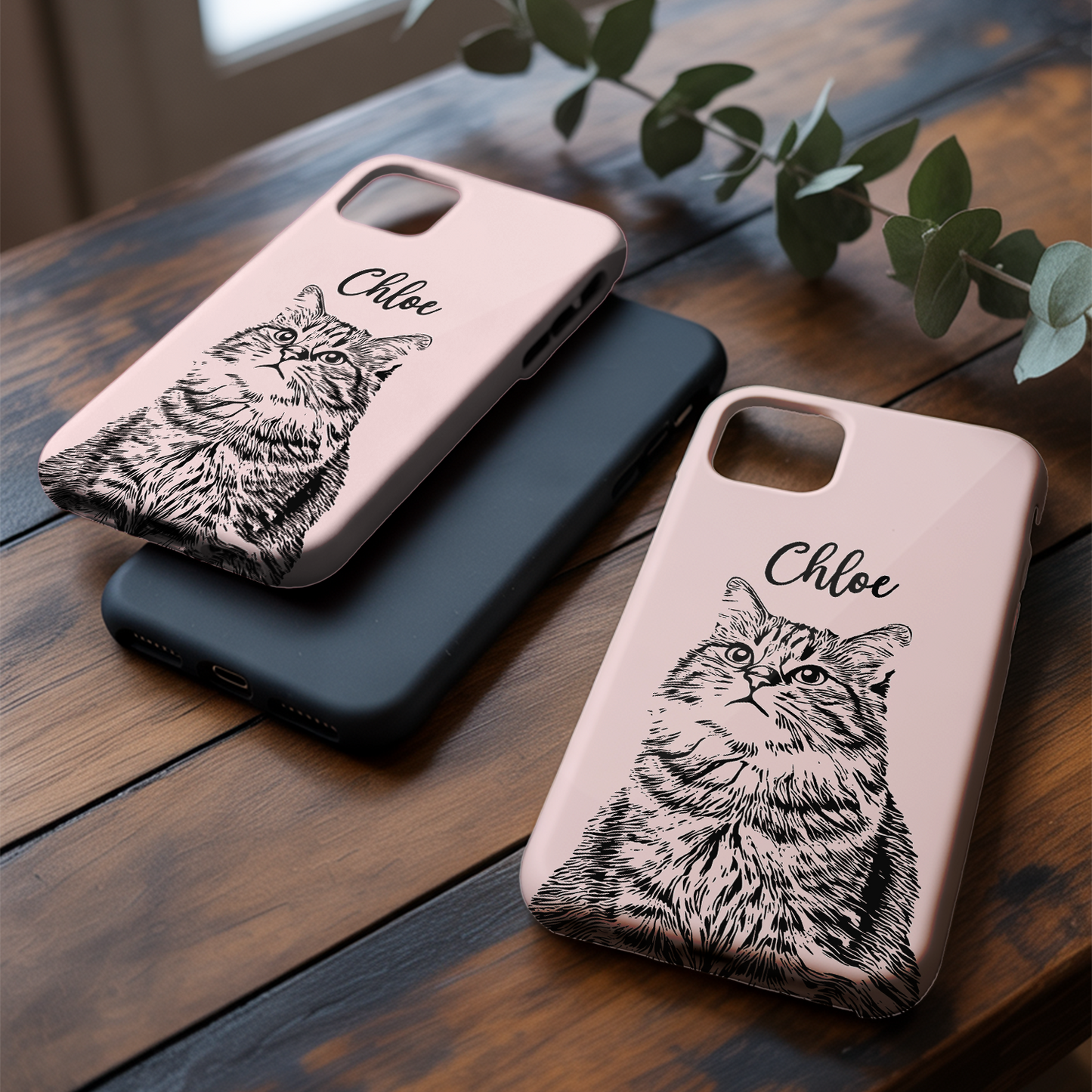 Custom Pet Photo Phone Case, Custom Cat Face Phone Case, Gift for Cat Lover, Pet Memorial, Animal Lovers TNGP018