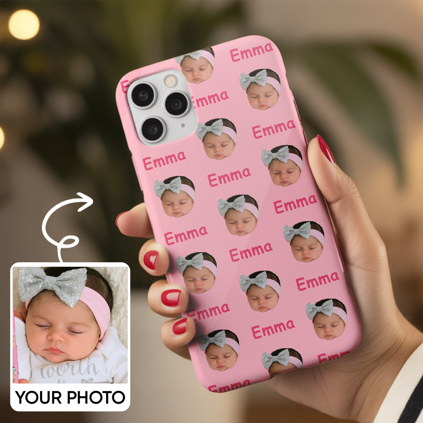 Custom Photo Baby Face Phone Cover – Baby Pattern, Custom Case Gift THUC9923