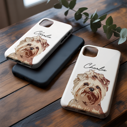 Custom Pet Photo Phone Case, Custom Dog Face Phone Case, Gift for Dog Lover, Pet Memorial, Animal Lovers TNGP007