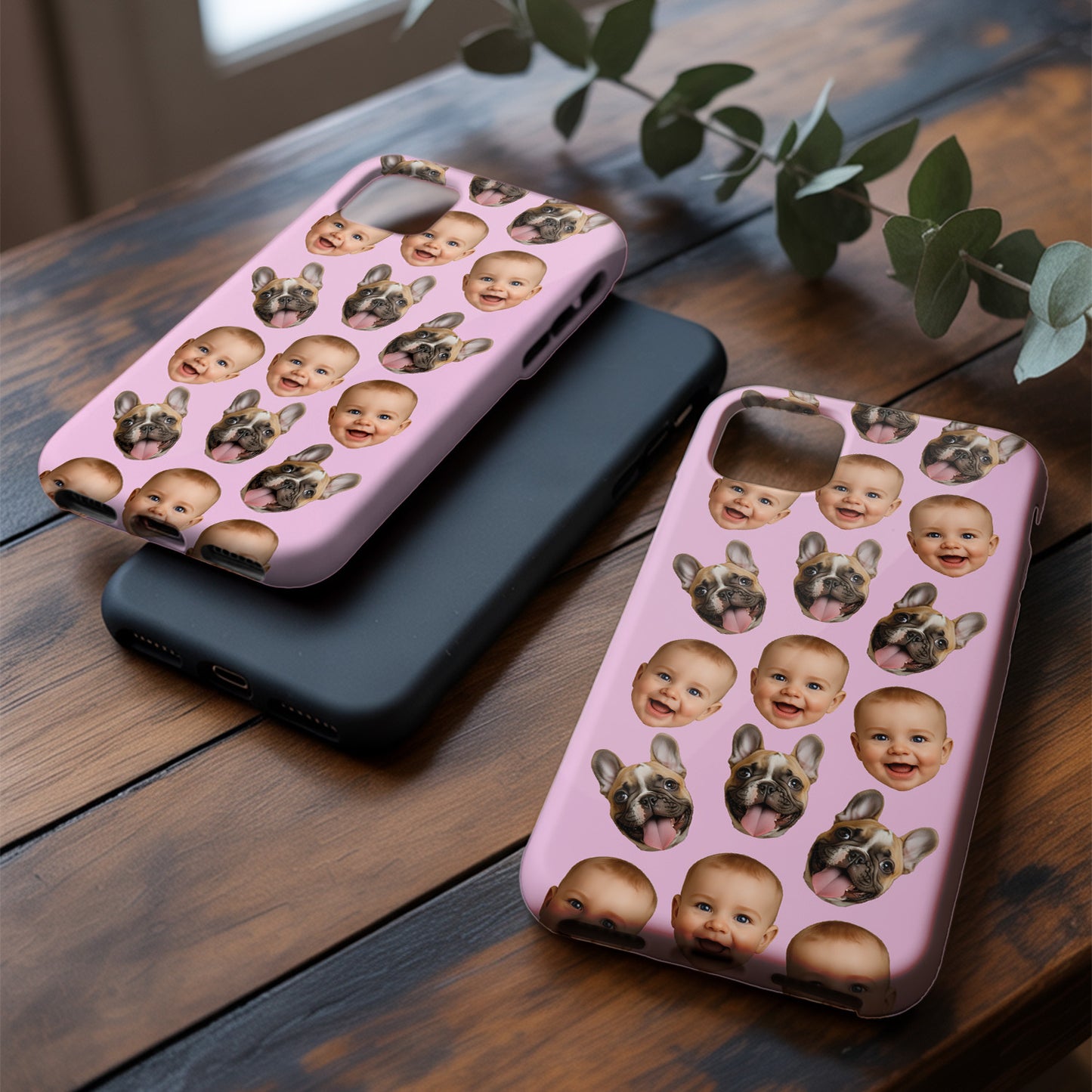 Custom Photo Baby Face Case for iPhone & Samsung – Cute Baby Pattern, Custom Phone Gift for Family THUC999