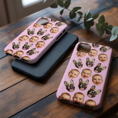 Custom Photo Baby Face Case for iPhone & Samsung – Cute Baby Pattern, Custom Phone Gift for Family THUC999