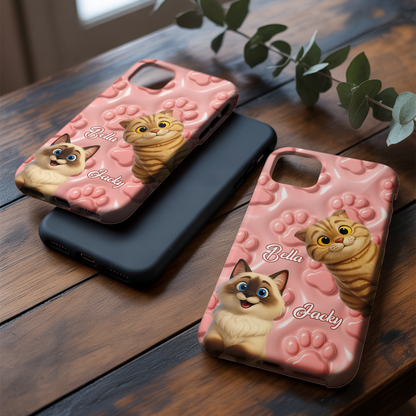 Custom Pet Cat Photo Phone Case – Custom Photo Unique Gift for Cat Mom or Dad THUC99M08
