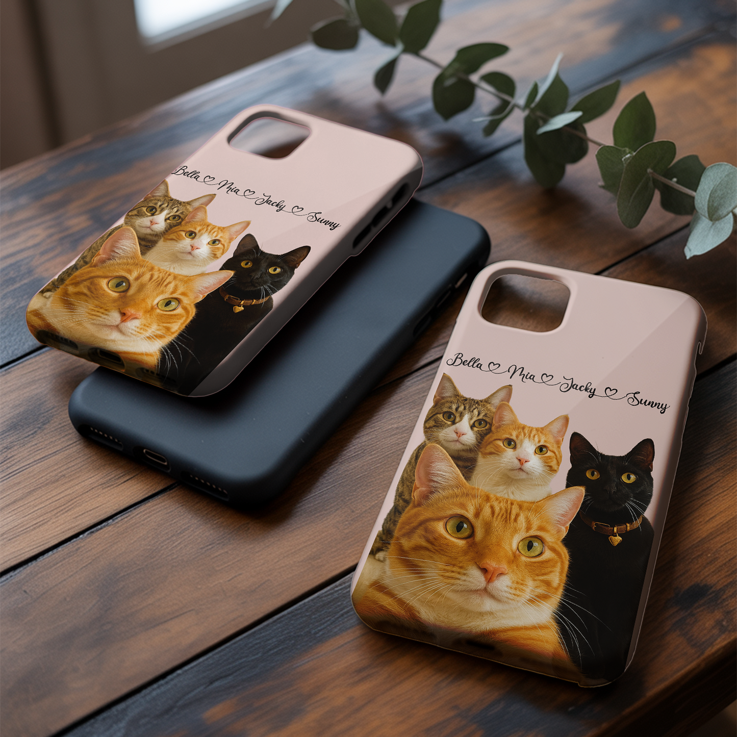 Custom Pet Cat Art Phone Case – Personalized Gift for Cat Owners – Dog Lover, Cat Lover Case THUC99M14
