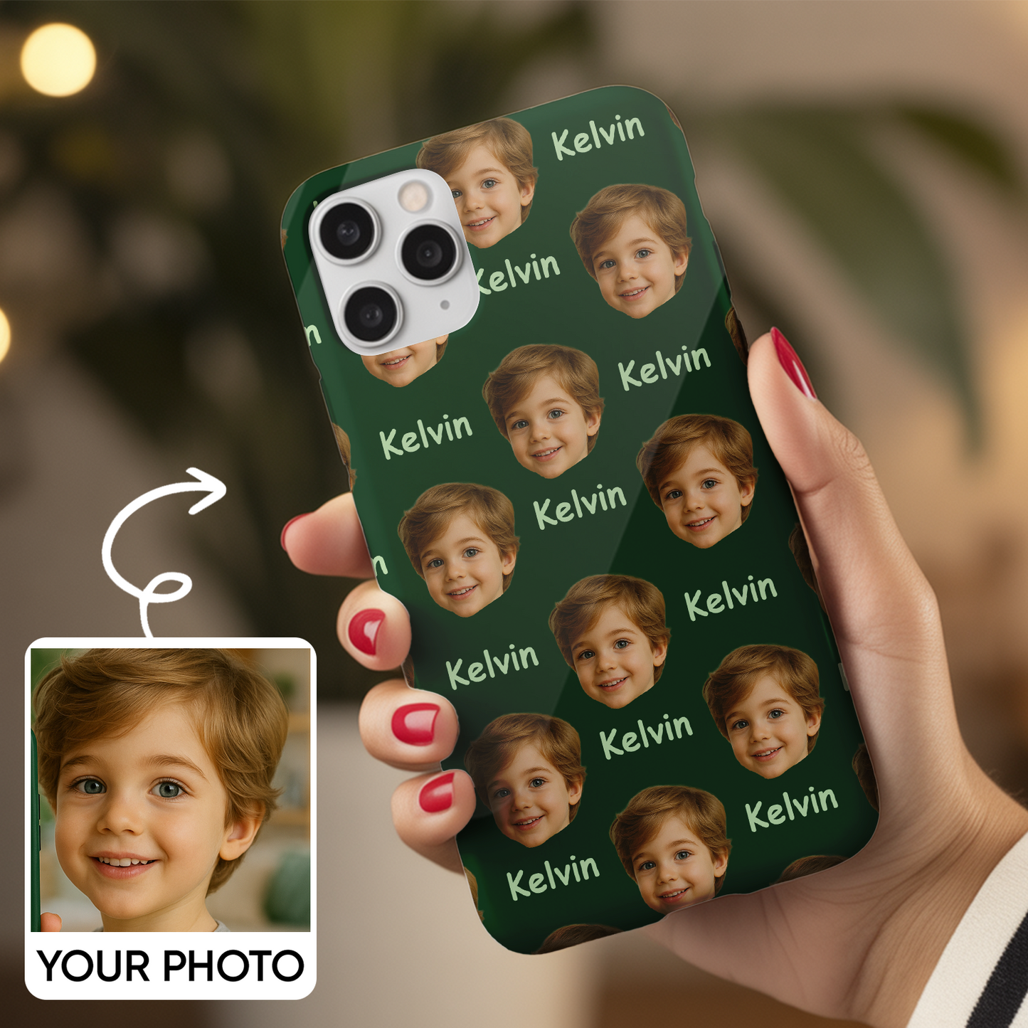 Custom Photo Baby Face Case – Personalized Pattern Phone Case with Baby's Picture, Great for Baby Shower Gifts THUC9917