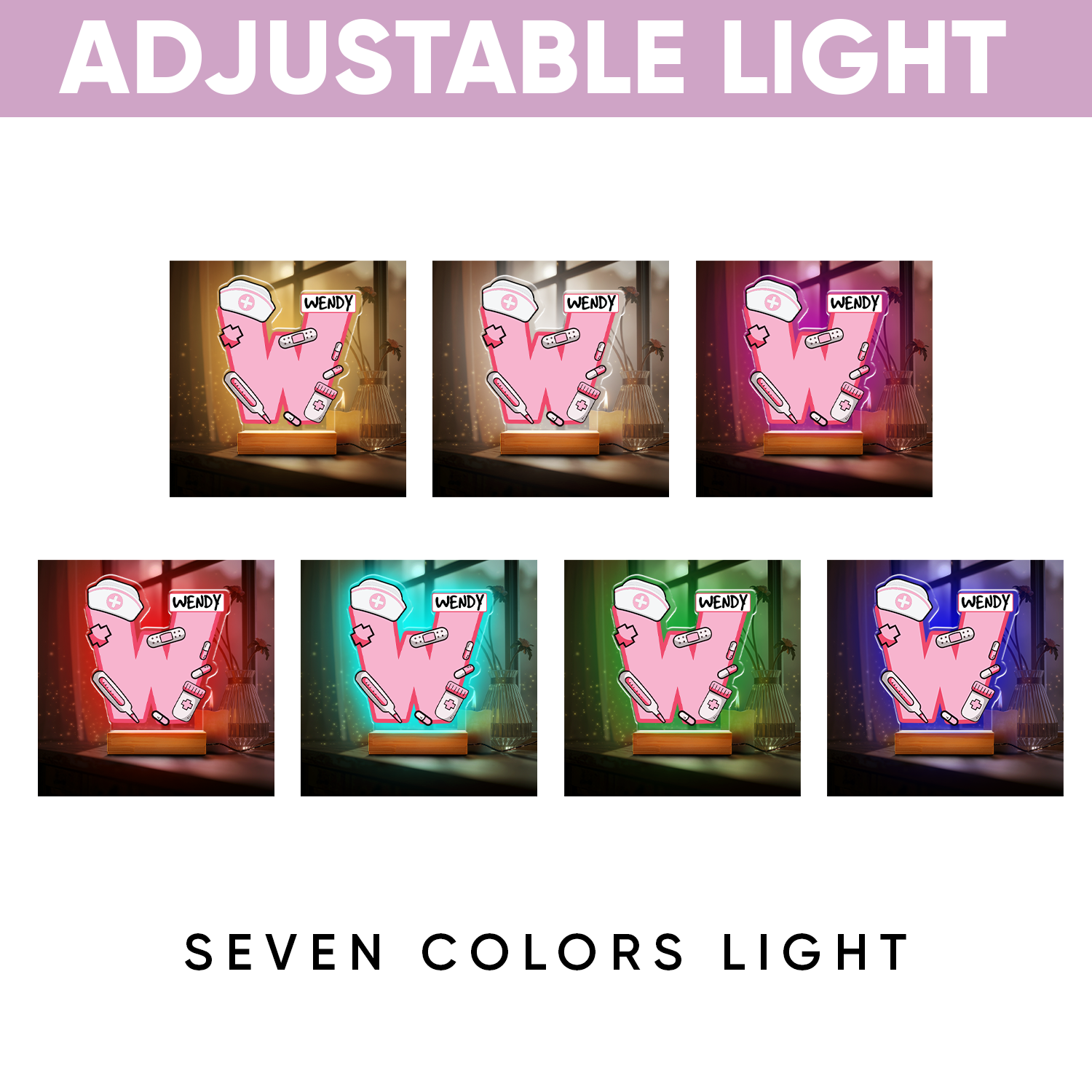Aeluxlas Nurse Letter Night Light, Nurse Appreciation, Nurse Graduation Gift, Nurse Personalized Gift