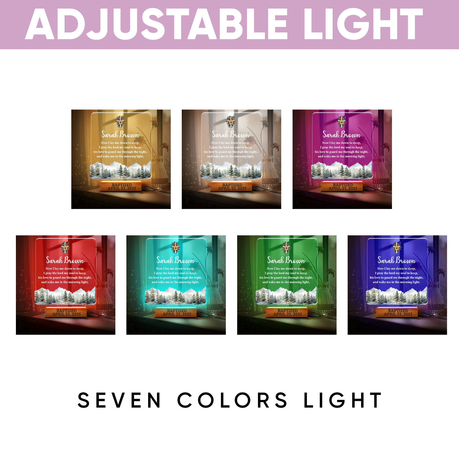 Aeluxlas Baptism Night Light, Custom Baby Night Lamp, Baptism Gift, Baby Gift Personalized, Baby Boy Gift, Nursery Decor, Dedicated Gift