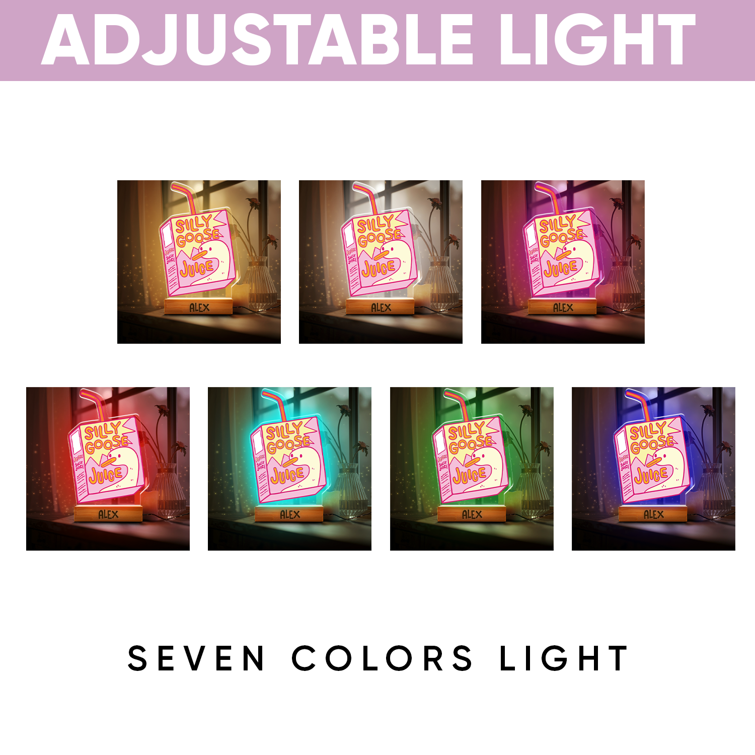 Aeluxlas Personalized Silly Goose Juice Night Light, Silly Goose Juice Approved Meme, Funny Birthday Gift, Funny Led Light