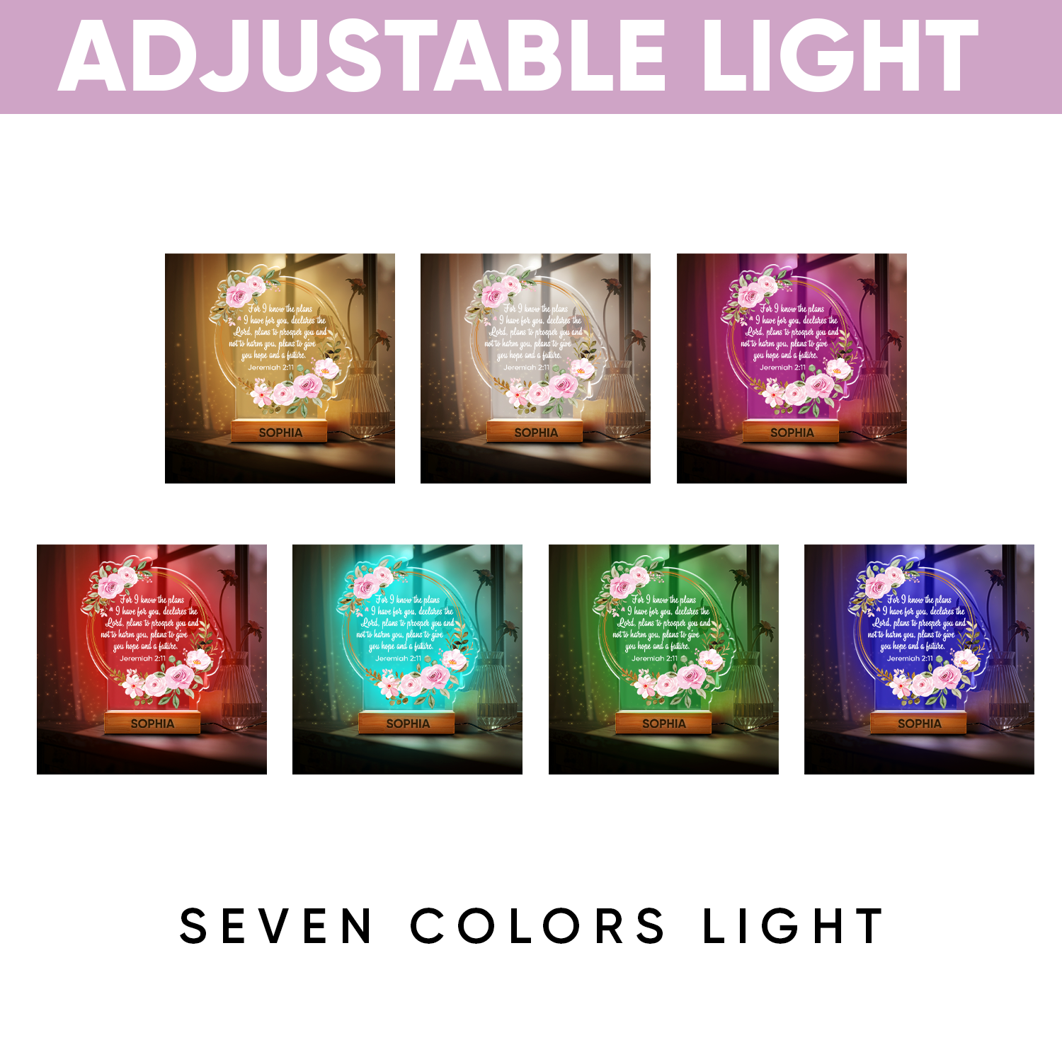 Aeluxlas Personalized Bible Verse LED light, Custom Favorite Bible Verse Gift, Christian Home Decor, Faith Based Decor, Religious LED Light