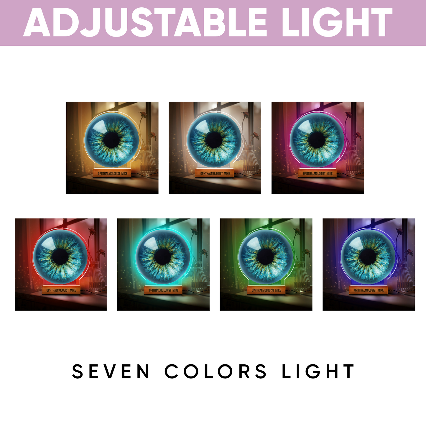Aeluxlas Personalized Ophthalmologist Blue Eye, Gift For Doctor, Custom Led Light, Gift Room Decor