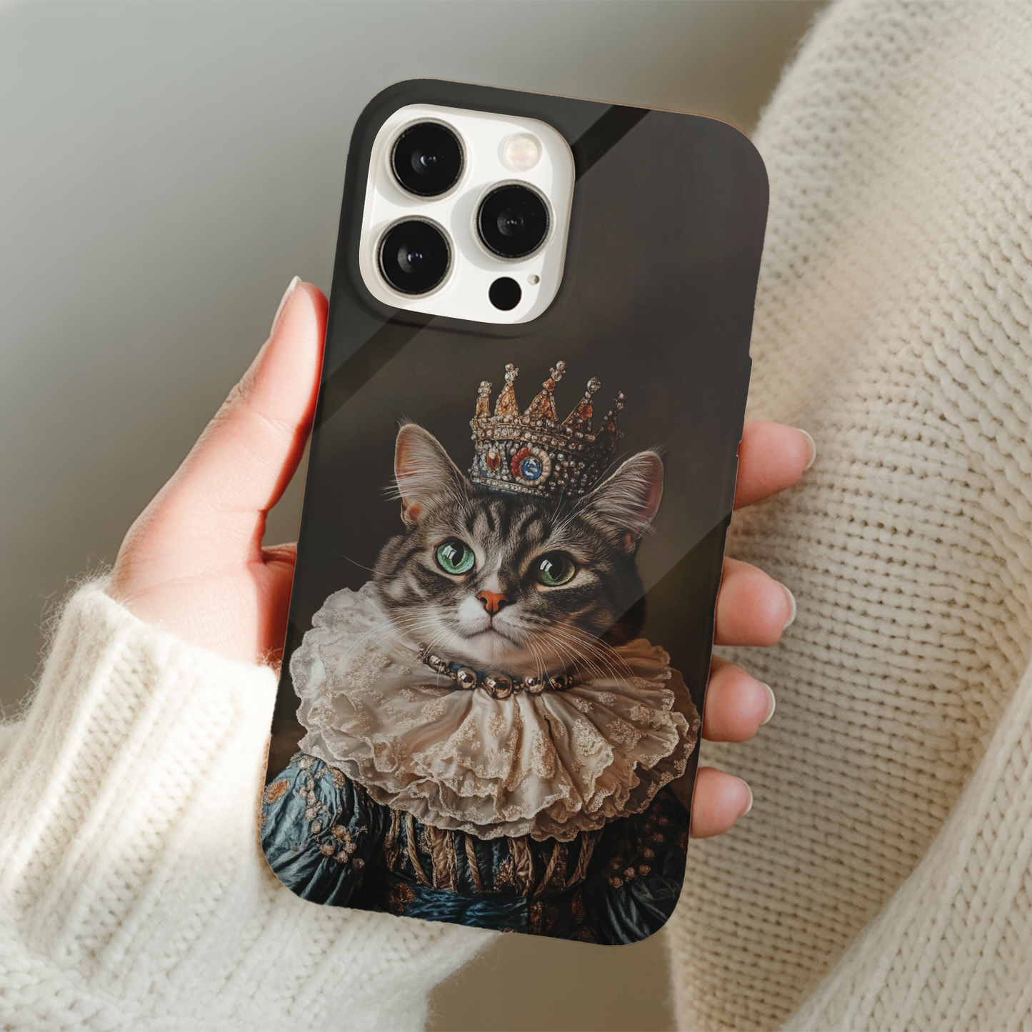 Custom Pet Cat Royal Art Memorial Case – Personalized Cat Photo Gifts – Custom Photo Pet Gift THUC99M13