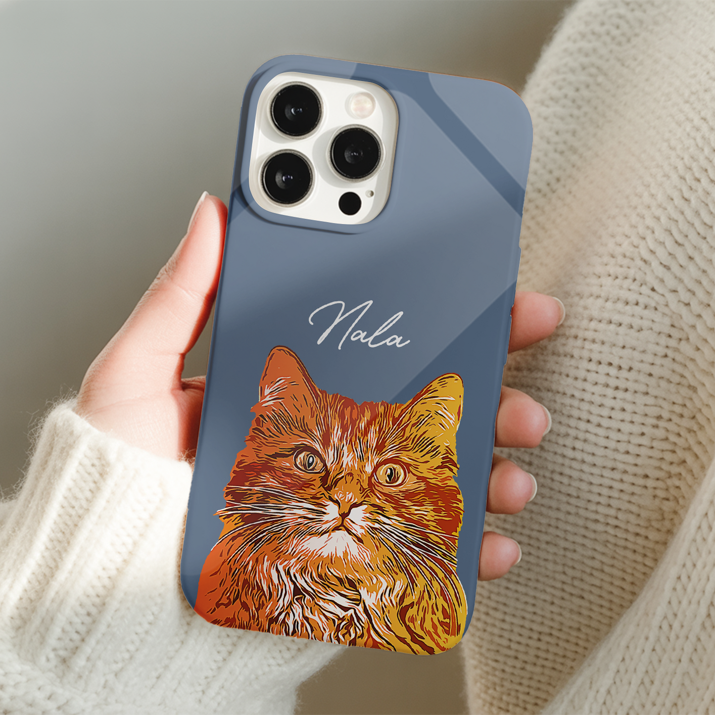 Custom Pet Photo Phone Case, Custom Cat Face Phone Case, Gift for Cat Lover, Pet Memorial, Animal Lovers TNGP003