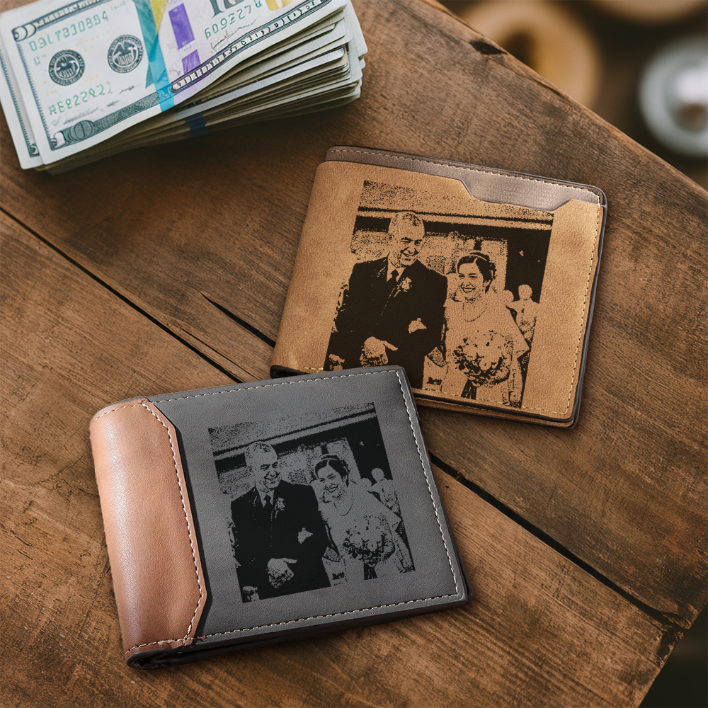 Personalized Wedding Gift for Dad, Custom Photo Wallet - Perfect Keepsake for Bride and Father, Unique Wedding Photo TNW025