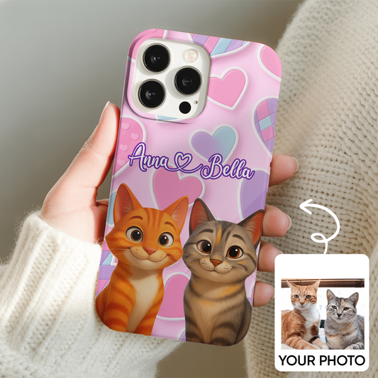 Custom Pet Cat Phone Case – Custom Photo Design Gift – Personalized Cat Face Cover THUC99M19