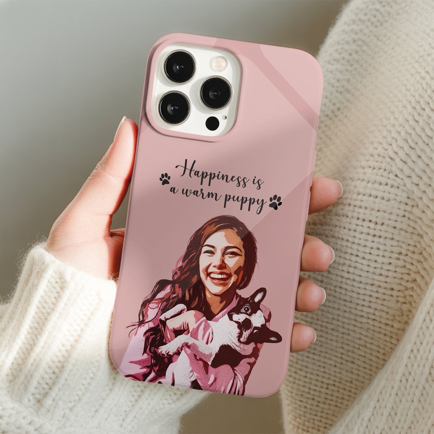 Custom Pet Photo Phone Case, Custom Dog Face Phone Case, Gift for Dog Lover, Pet Memorial, Animal Lovers TNGP025