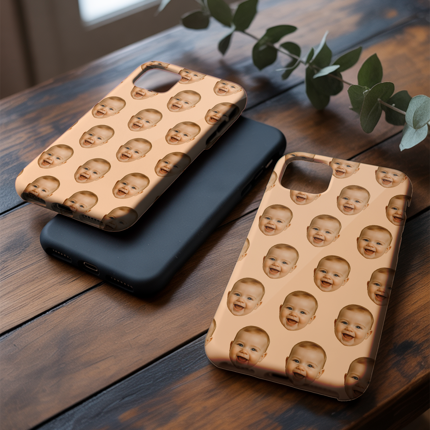 Personalized Baby Face Phone Case – Custom Repeating Baby Photo Pattern, Gift for New Moms & Dads THUC9910