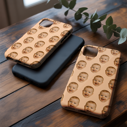 Personalized Baby Face Phone Case – Custom Repeating Baby Photo Pattern, Gift for New Moms & Dads THUC9910
