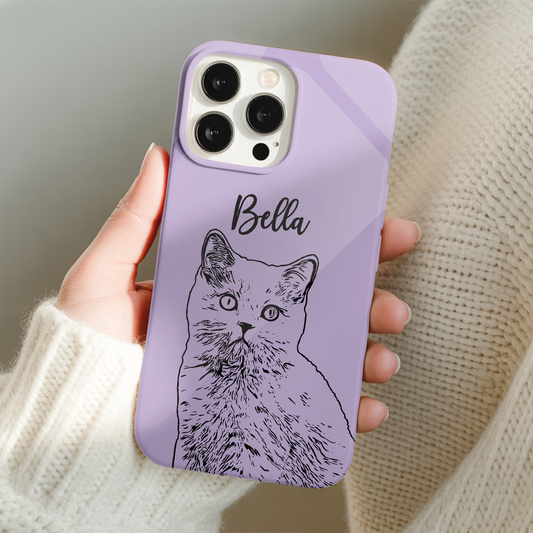 Custom Pet Photo Phone Case, Custom Cat Face Phone Case, Gift for Cat Lover, Pet Memorial, Animal Lovers TNGP019