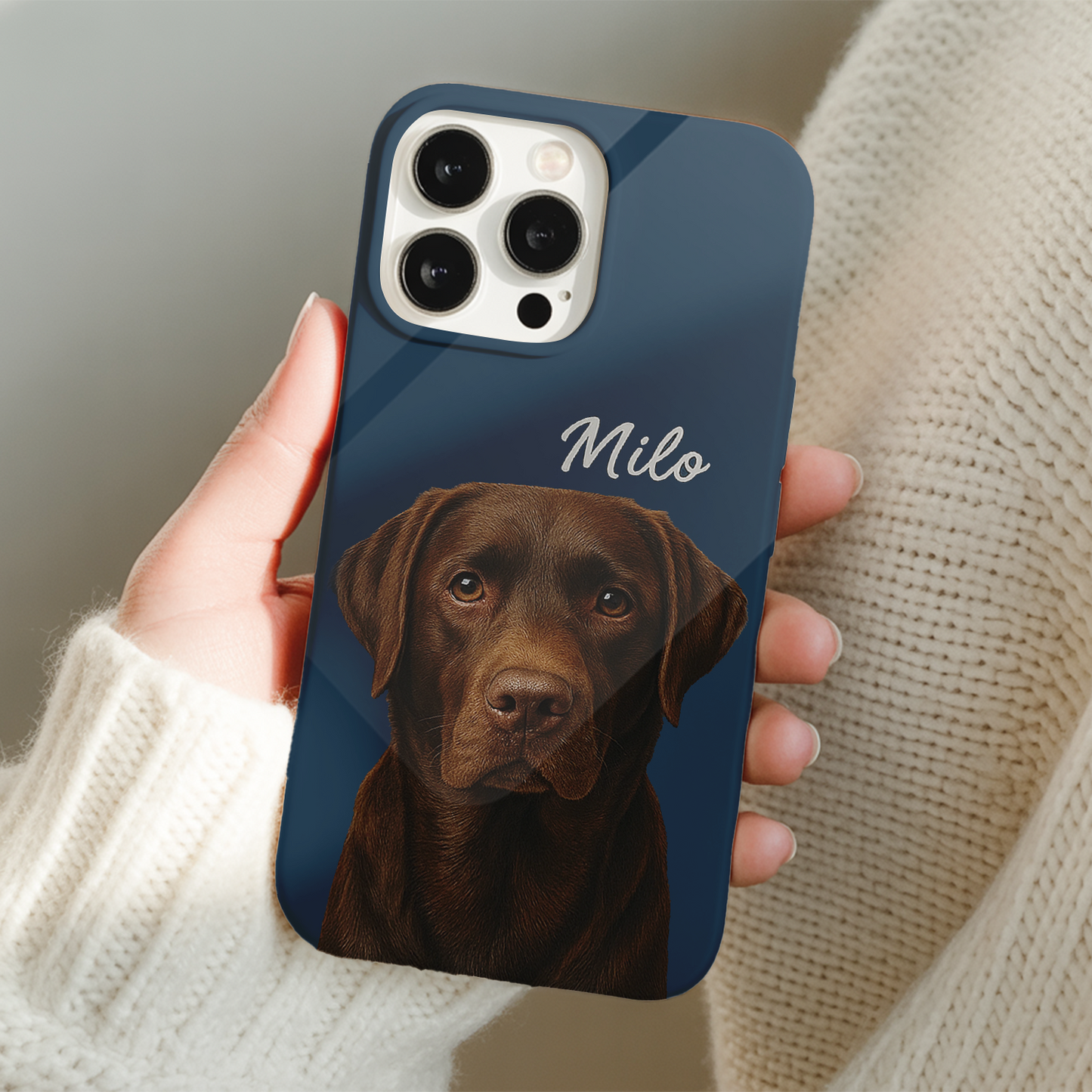 Custom Pet Face Phone Case – Personalized Animal Lover Gift, Dog or Cat Tribute Phone Cover THUC9902