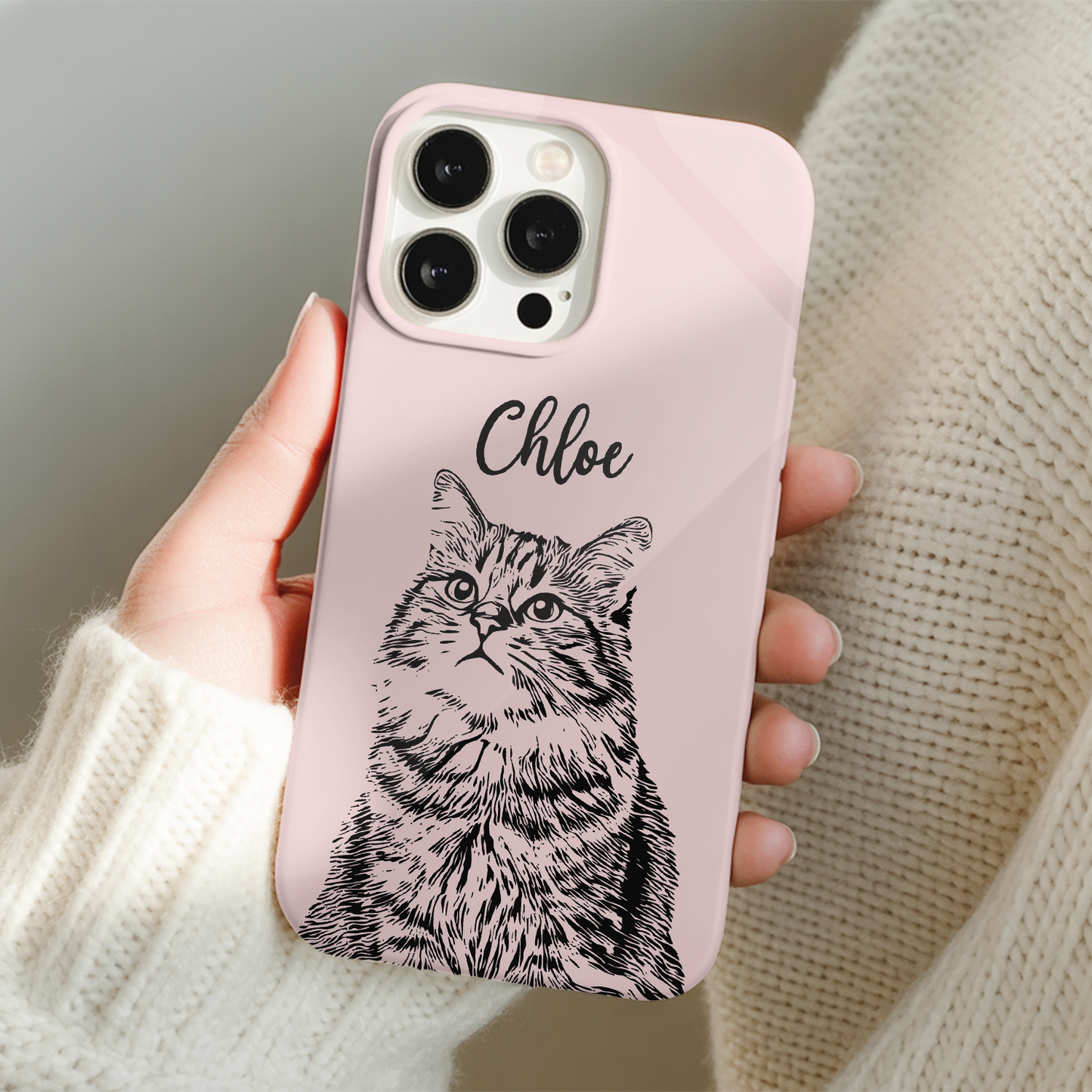 Custom Pet Photo Phone Case, Custom Cat Face Phone Case, Gift for Cat Lover, Pet Memorial, Animal Lovers TNGP018