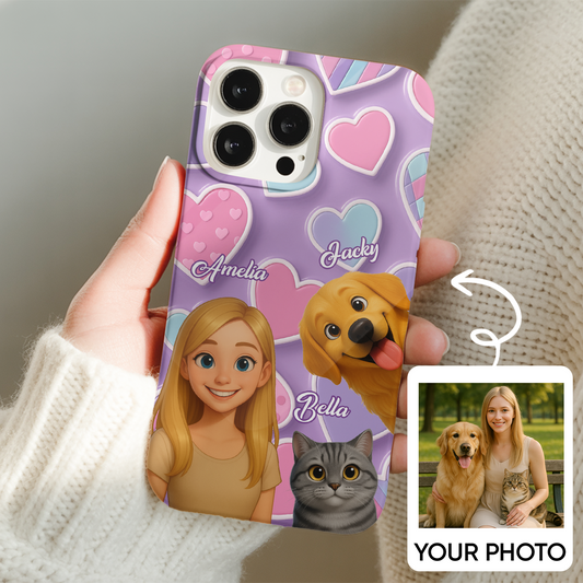 Custom Pet Cat Memorial Case – Personalized Cat Tribute – Custom Photo Pet Loss Gift THUC99M10