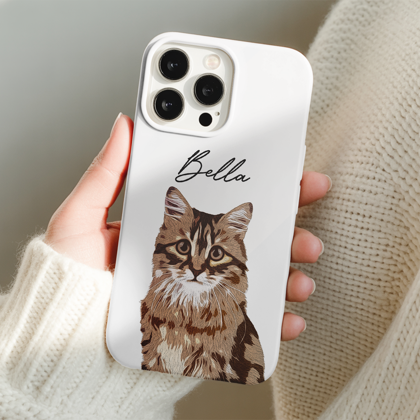 Custom Pet Photo Phone Case, Custom Cat Face Phone Case, Gift for Cat Lover, Pet Memorial, Animal Lovers TNGP010