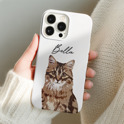 Custom Pet Photo Phone Case, Custom Cat Face Phone Case, Gift for Cat Lover, Pet Memorial, Animal Lovers TNGP010