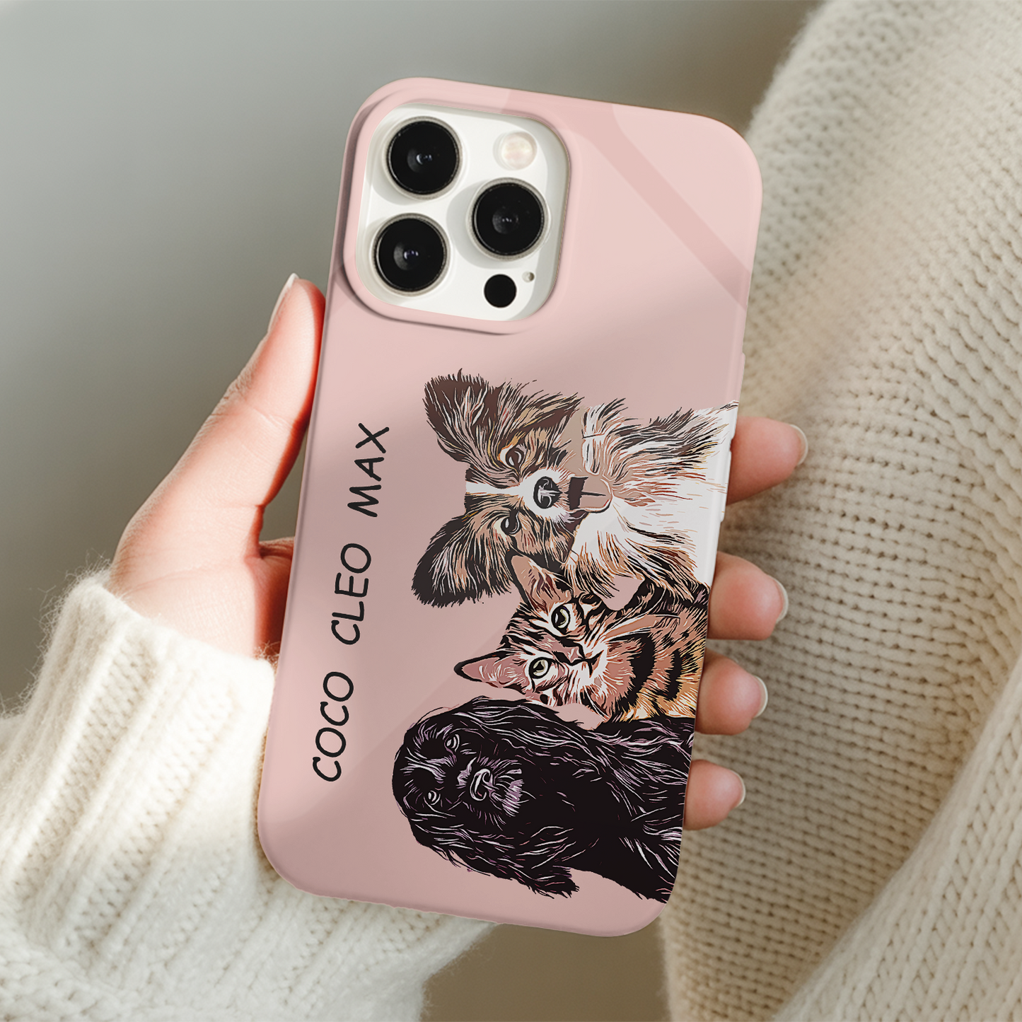 Custom Pet Photo Phone Case, Custom Cat Dog Face Phone Case, Gift for Cat Lover, Pet Memorial, Animal Lovers TNGP005