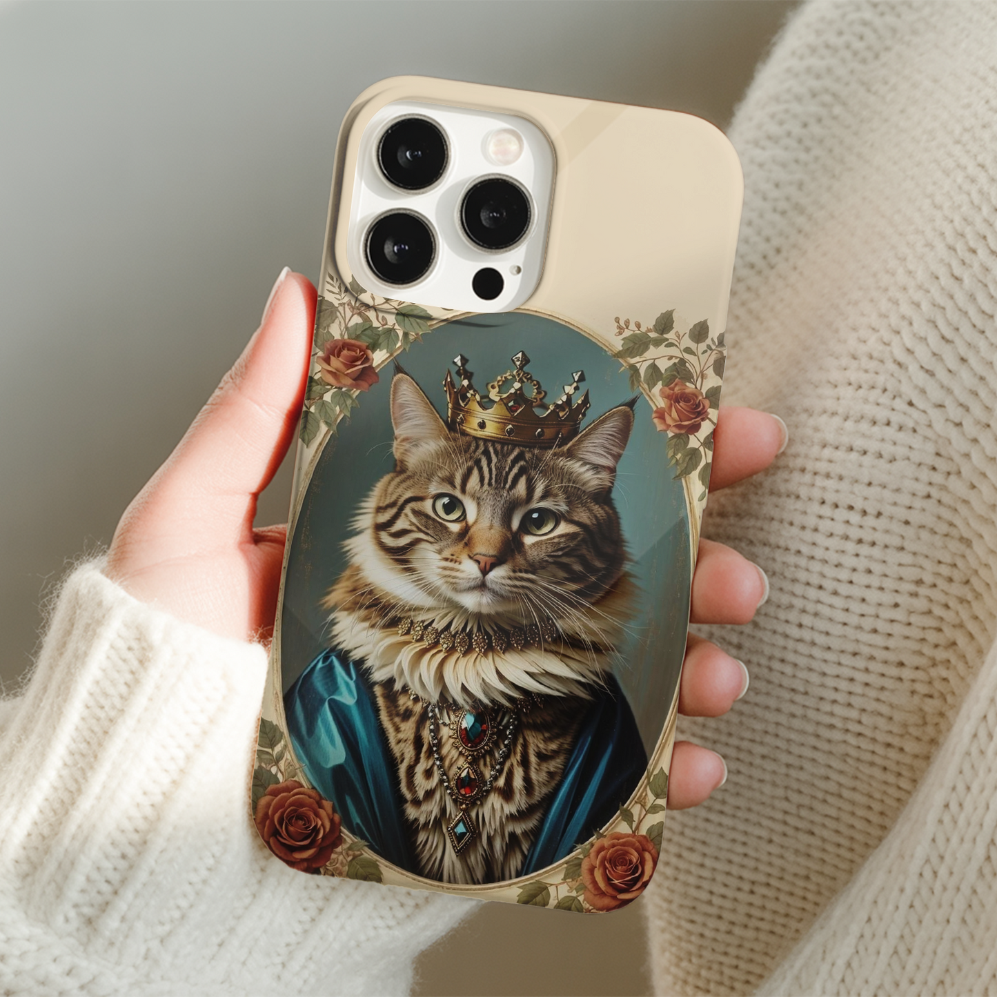 Custom Pet Cat Royal Art Memorial Case – Personalized Cat Photo Gifts – Custom Photo Pet Gift THUC99M13