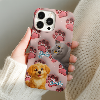Custom Pet Cat Phone Case – Personalized Animal Lover Gift - Custom Photo Pet Cartoon Design Gifts THUC99M03
