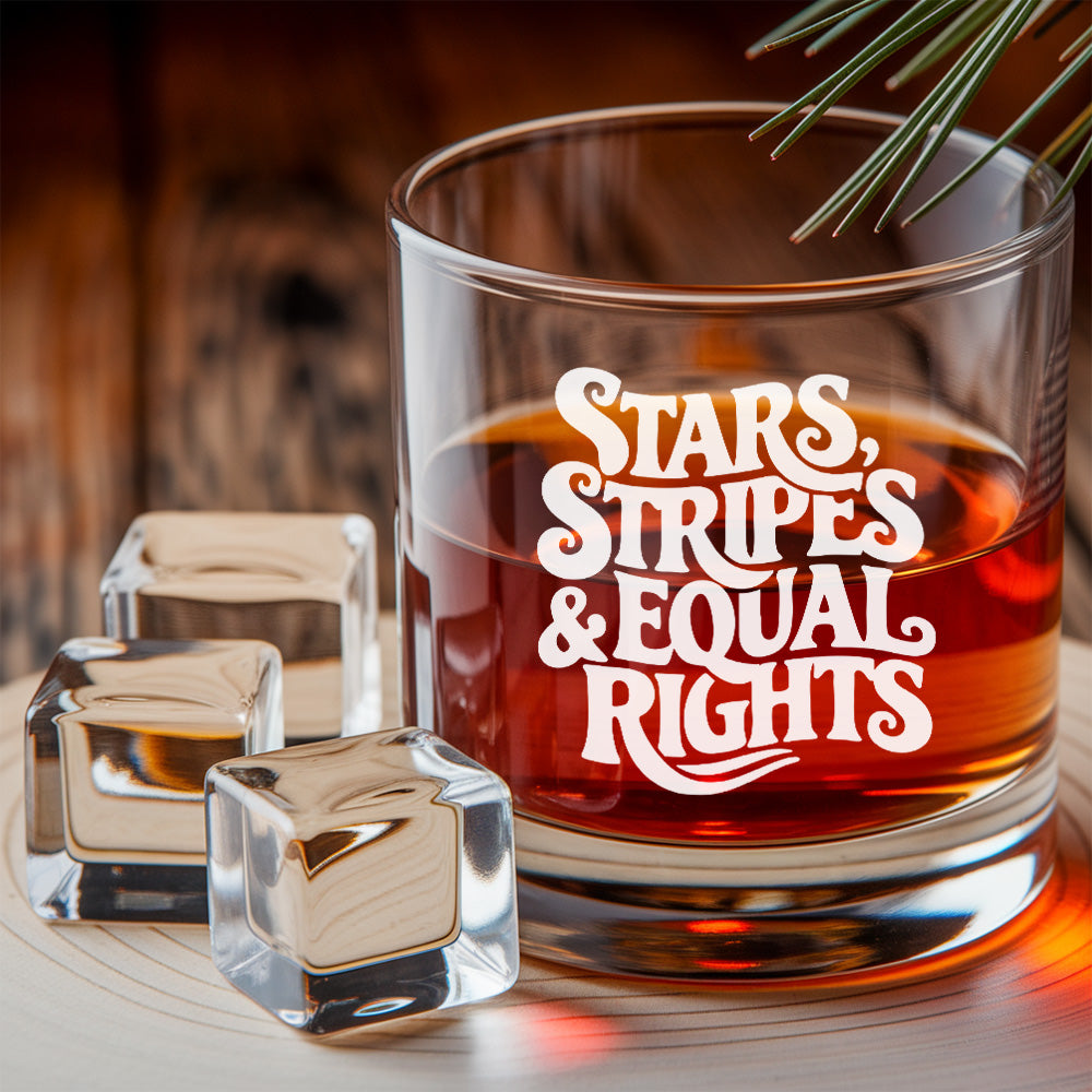 Stars, Stripes & Equal Rights Whiskey Decanter Set – 4th of July Gift THUC99DI03
