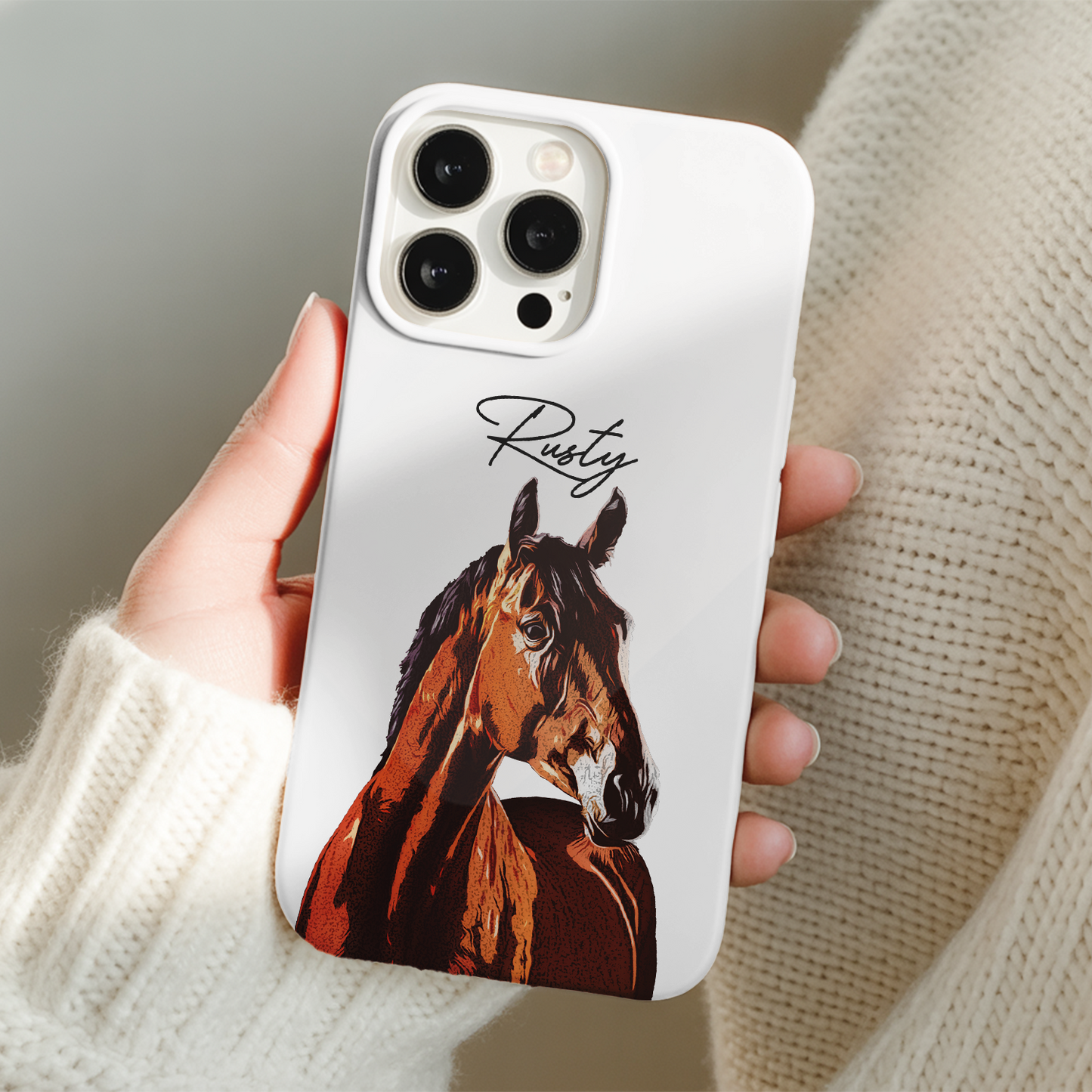 Custom Pet Photo Phone Case, Custom Horse Face Phone Case, Gift for Horse Lover, Pet Memorial, Animal Lovers TNGP013