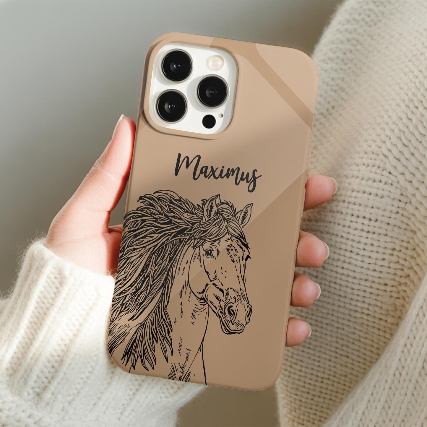 Custom Pet Photo Phone Case, Custom Horse Face Phone Case, Gift for Horse Lover, Pet Memorial, Animal Lovers TNGP022