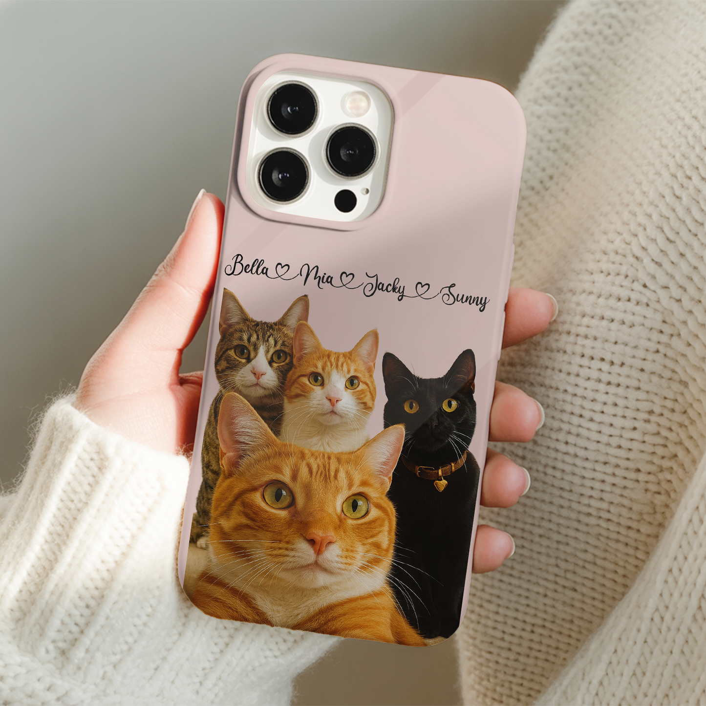 Custom Pet Cat Art Phone Case – Personalized Gift for Cat Owners – Dog Lover, Cat Lover Case THUC99M14