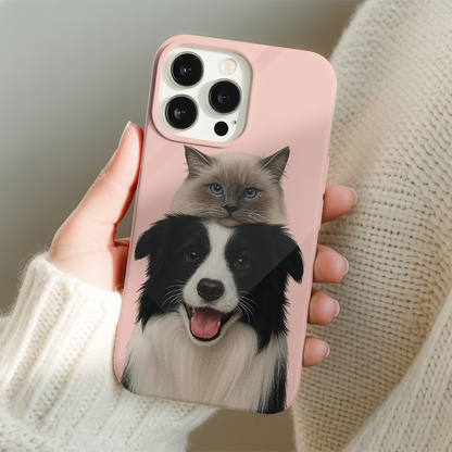 Custom Pet Cat Phone Case – Personalized Cat Portrait – Gift for Cat Lovers THUC99M01