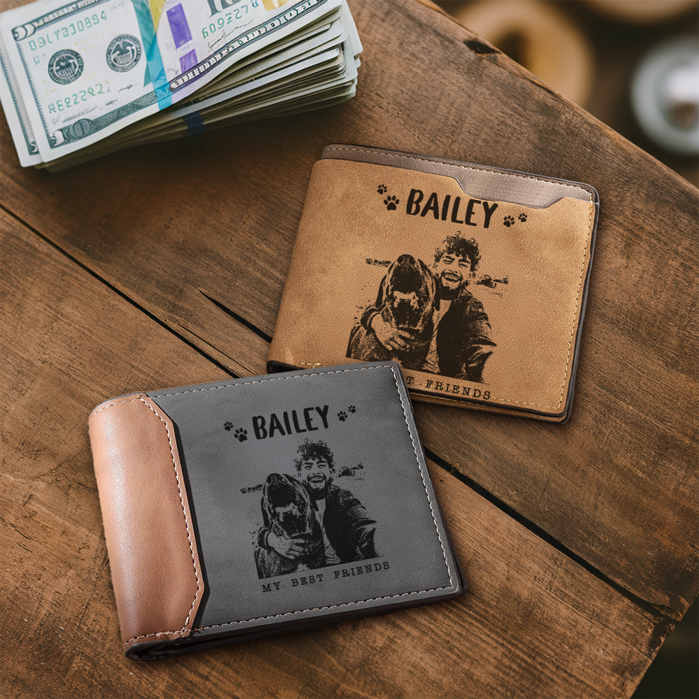 Personalized Dog Memorial Gift Photo Wallet, Pet Cat Owners Dog Mom, Dog Keepsake Present TNW028