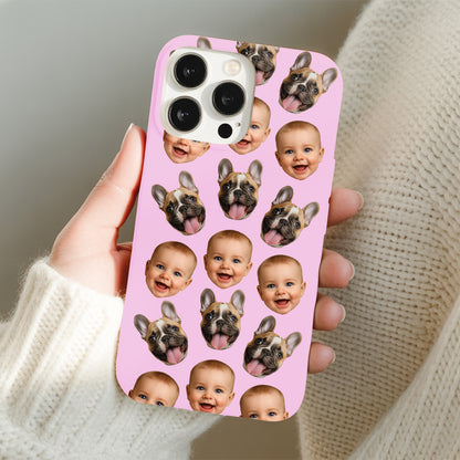 Custom Photo Baby Face Case for iPhone & Samsung – Cute Baby Pattern, Custom Phone Gift for Family THUC999