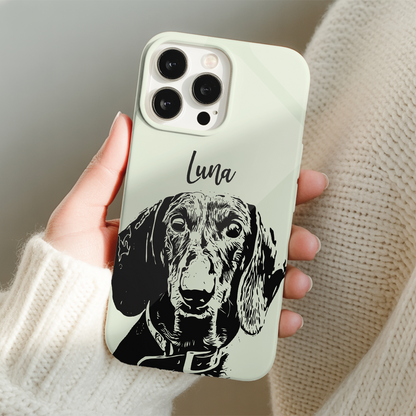 Custom Pet Photo Phone Case, Custom Dog Face Phone Case, Gift for Dog Lover, Pet Memorial, Animal Lovers TNGP016