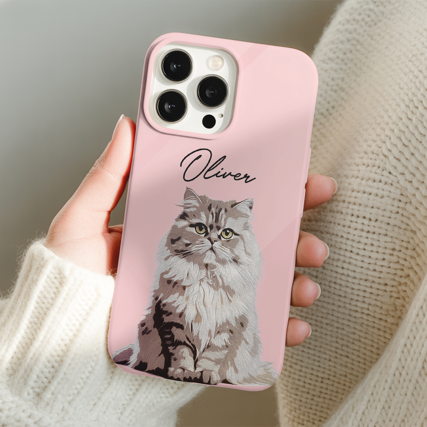 Custom Pet Photo Phone Case, Custom Cat Face Phone Case, Gift for Cat Lover, Pet Memorial, Animal Lovers TNGP009
